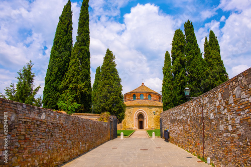 Perugia, Umbria / Italy - 2018/05/28: V century Early Christianity St. Michel Archangel Church - Chiesa di San Michele Arcangelo in Perugia historic quarter photo