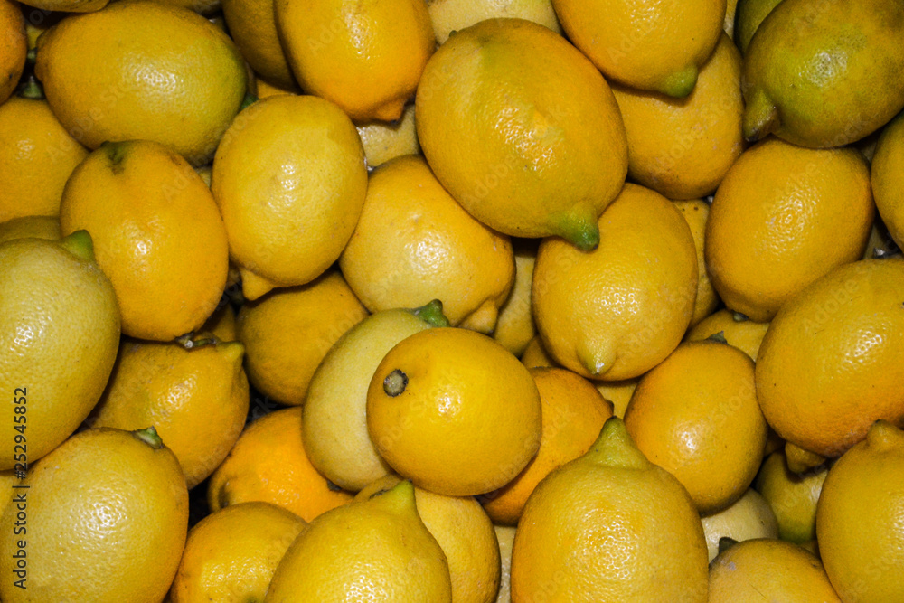 Lemon scattered background in the bazaar