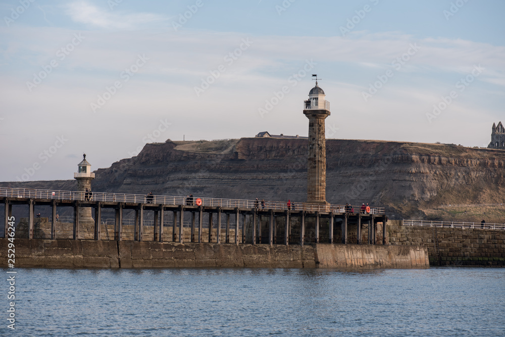 Breakwater and lighthouse in Whitby