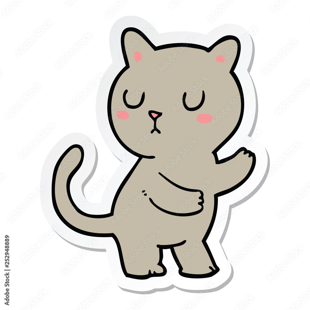 sticker of a cartoon cat