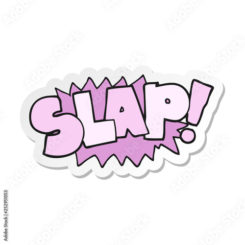 sticker of a cartoon slap symbol