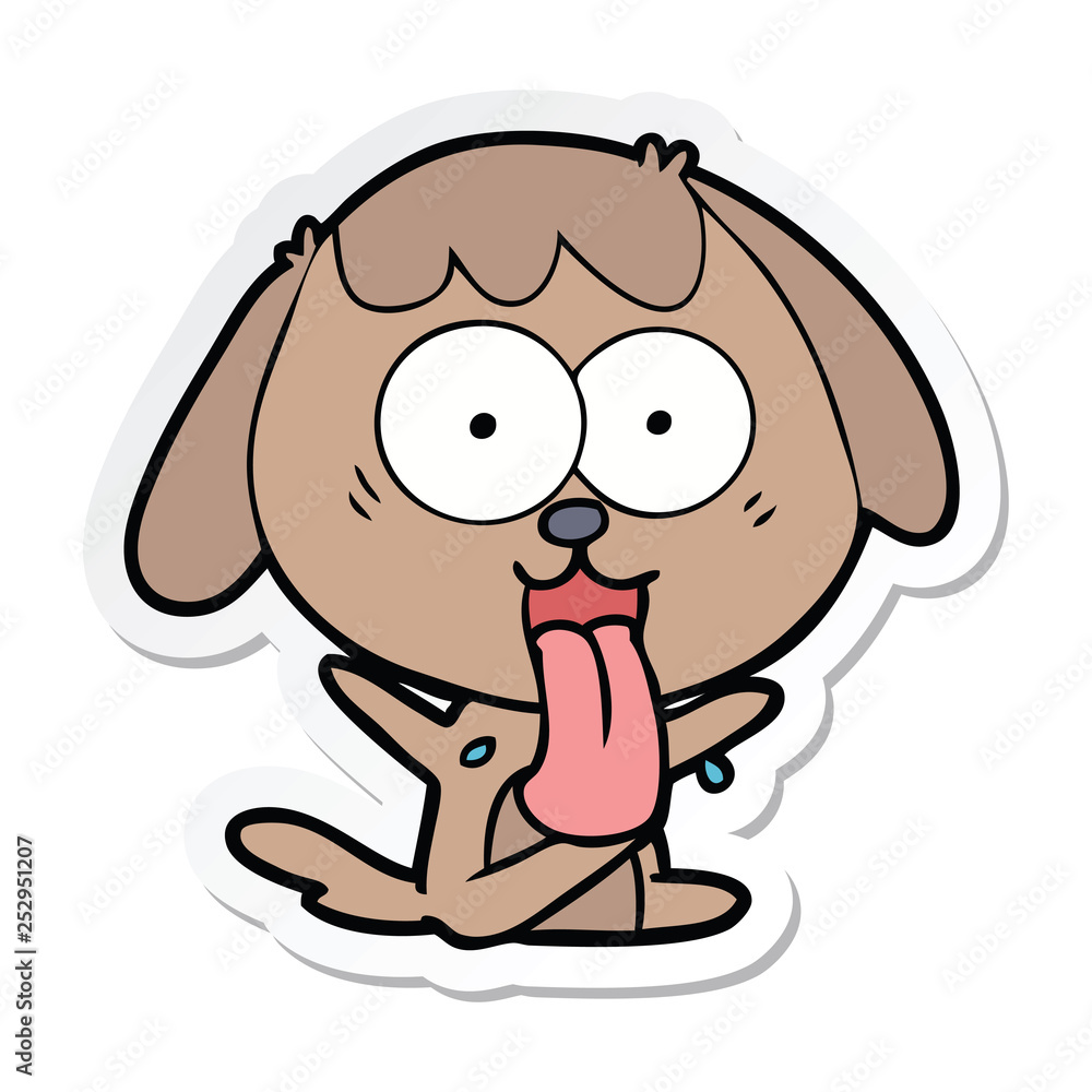 Fototapeta premium sticker of a cute cartoon dog