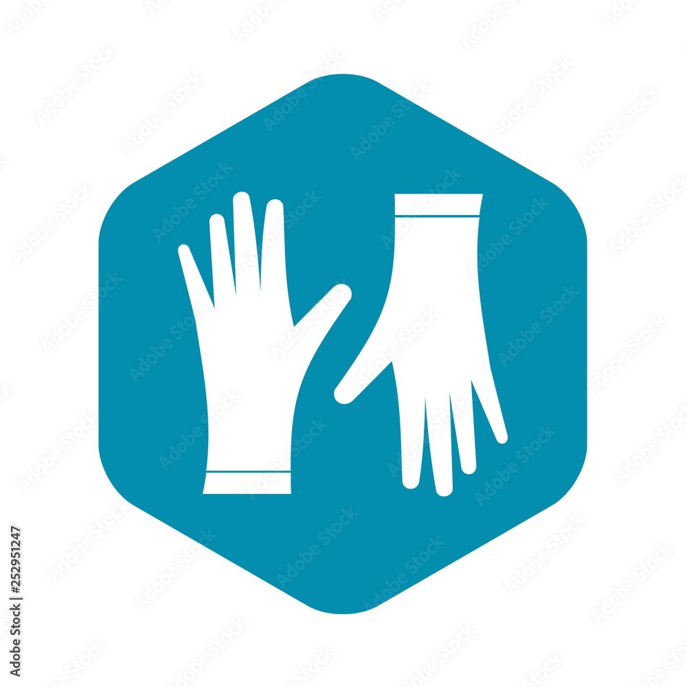 Protective gloves icon in simple style isolated on white background Protective gloves icon in simple style isolated on white background