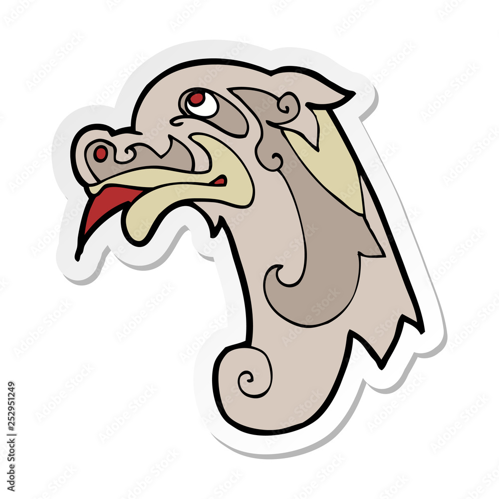 Obraz premium sticker of a cartoon medieval carving