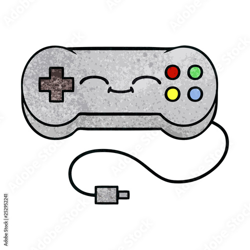 retro grunge texture cartoon game controller