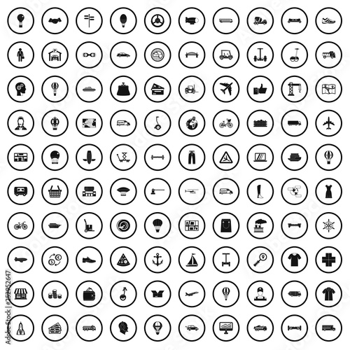 100 logistics icons set in simple style for any design vector illustration
