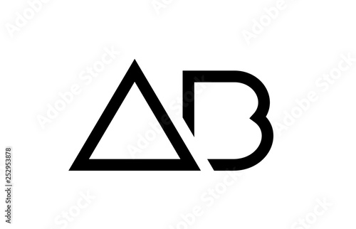 black and white alphabet letter logo combination ab a b design