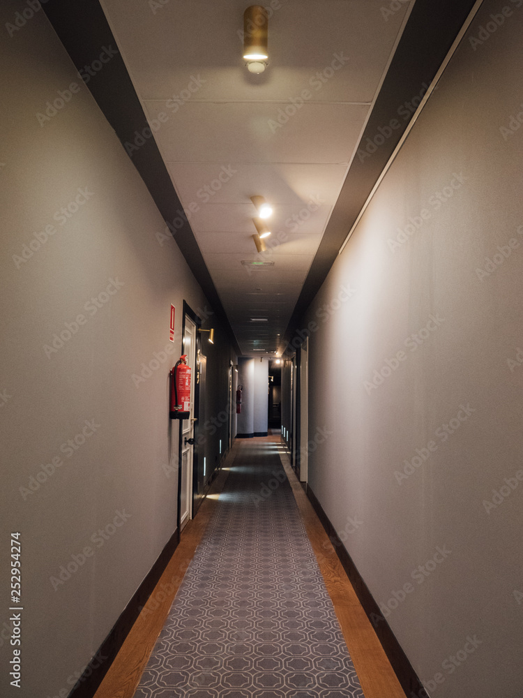 Naklejka premium Hallway with luxury hotel rooms