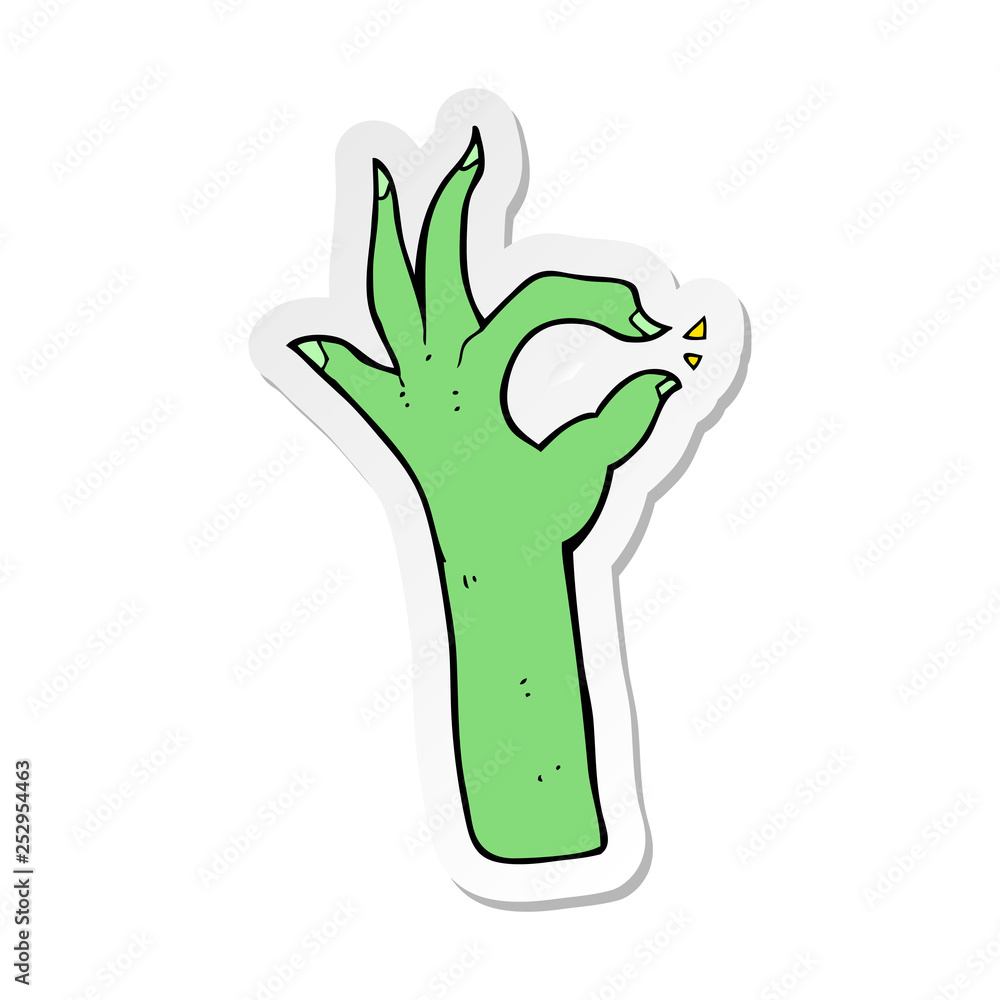 sticker of a cartoon most excellent hand gesture sticker of a cartoon most excellent hand gesture