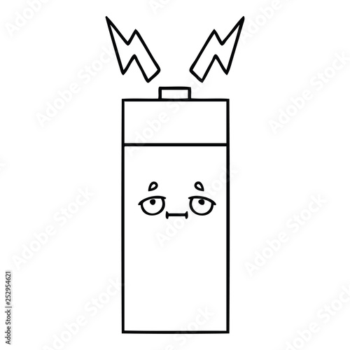 line drawing cartoon battery
