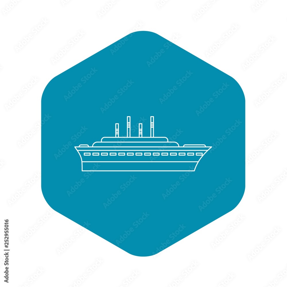 Ship icon. Outline illustration of ship vector icon for web