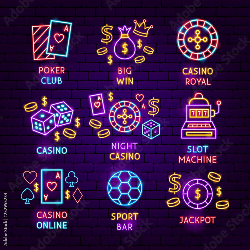 Casino Neon Label Set
