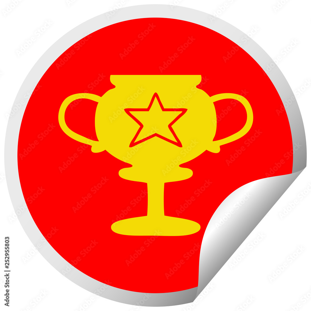 circular peeling sticker cartoon gold trophy circular peeling sticker cartoon gold trophy
