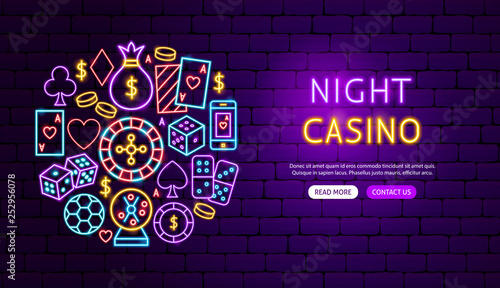 Night Casino Neon Banner Design