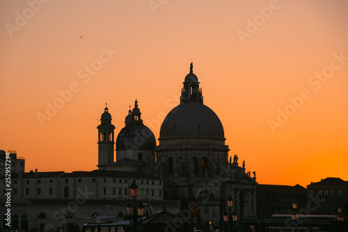 Beautiful Golden Sunset in Venice, Italy