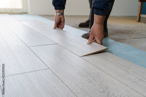 Tableau sur toile Home renovate with vinyl laminate flooring
