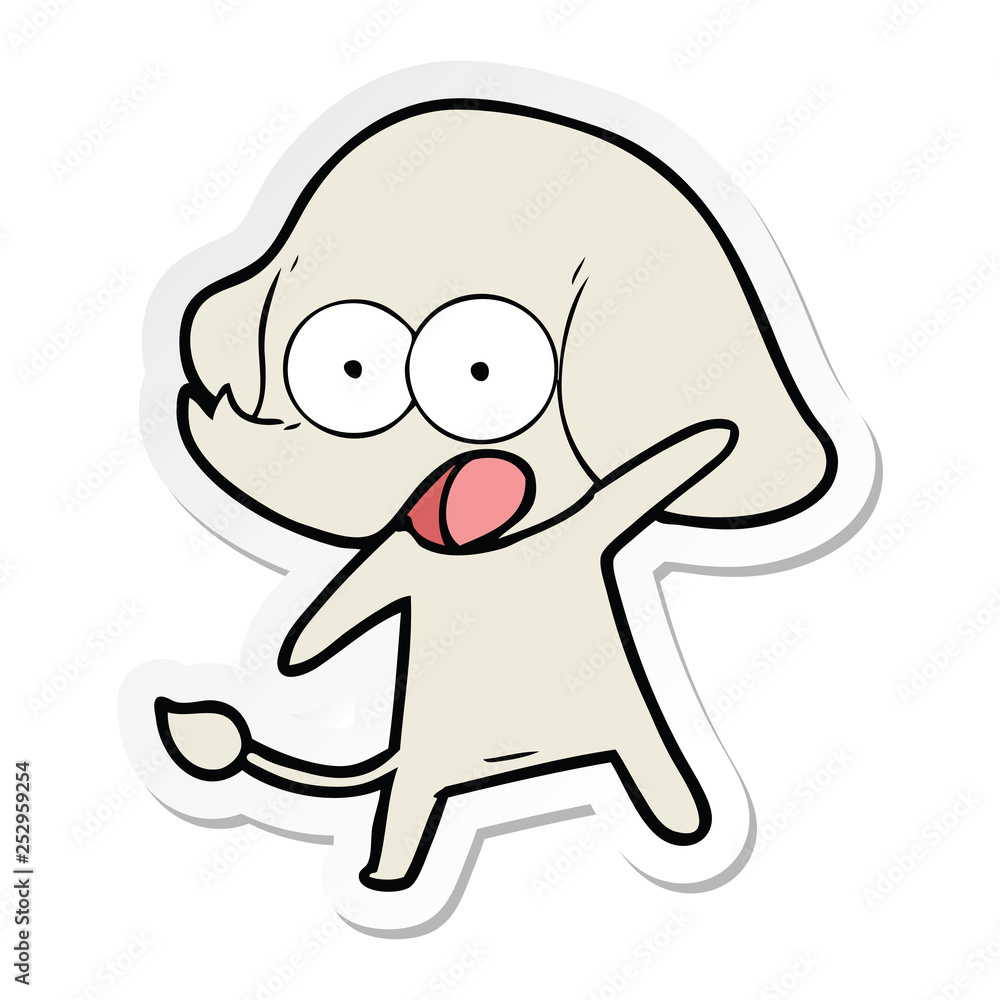 sticker of a cute cartoon elephant sticker of a cute cartoon elephant