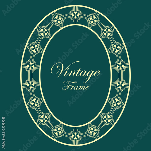 Art deco vintage border frame