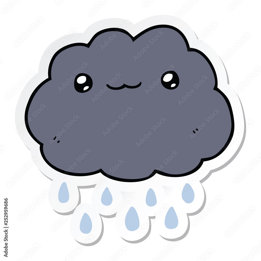 sticker of a cartoon cloud sticker of a cartoon cloud