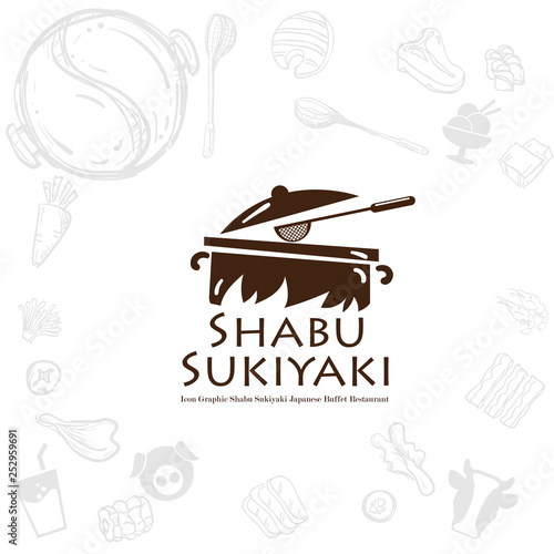 shabu sukiyaki logo icon graphic japanese buffet restaurant