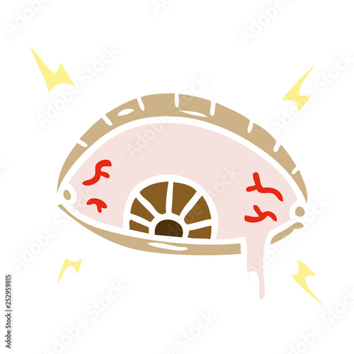 cartoon doodle of an enraged eye