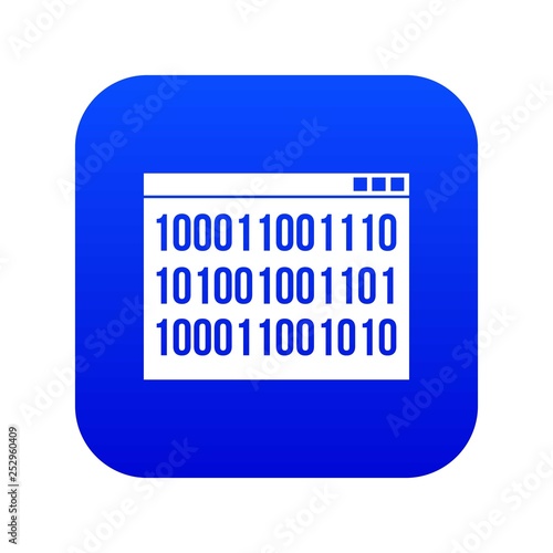 Binary code icon digital blue for any design isolated on white vector illustration