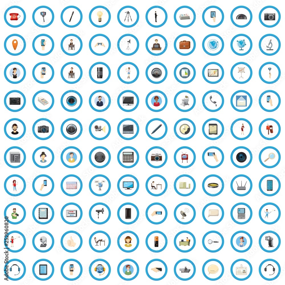 100 computer icons set in cartoon style for any design vector illustration 100 computer icons set in cartoon style for any design vector illustration