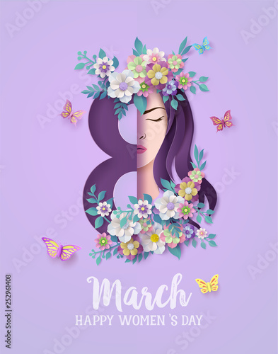 Elegant Woman with Flowers – Women's Day