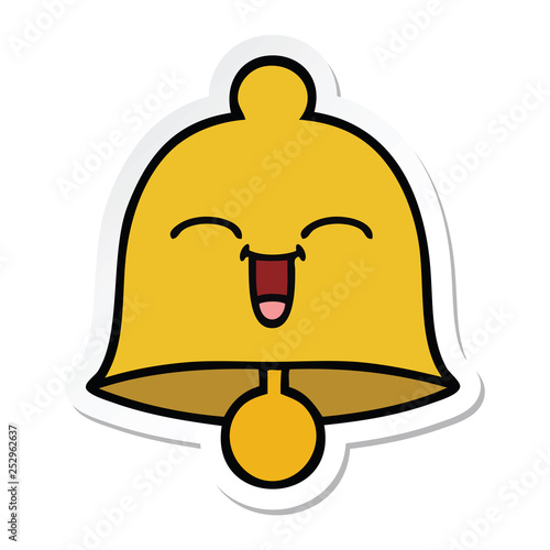 sticker of a cute cartoon bell
