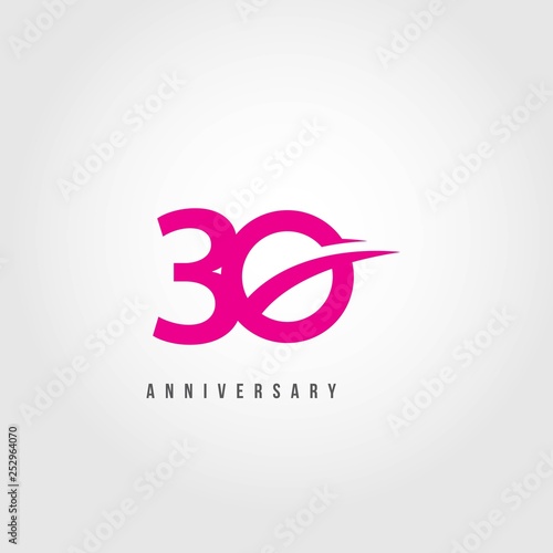 30 Year Anniversary Vector Template Design Illustration