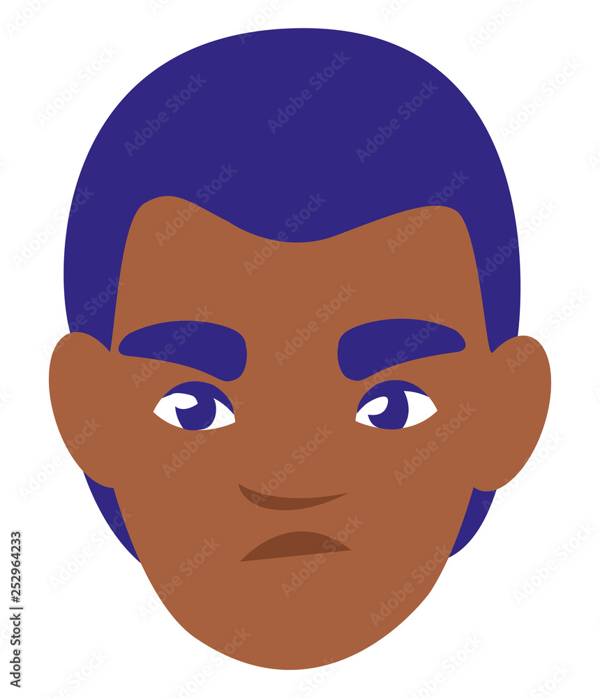 young man black head avatar character young man black head avatar character