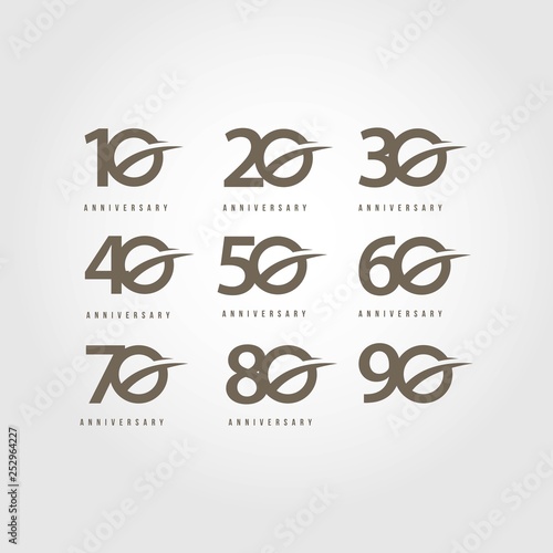 Year Anniversary Set Vector Template Design Illustration