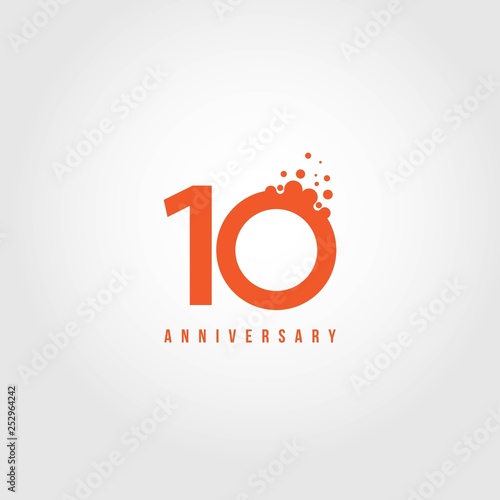 10 Year Anniversary Vector Template Design Illustration