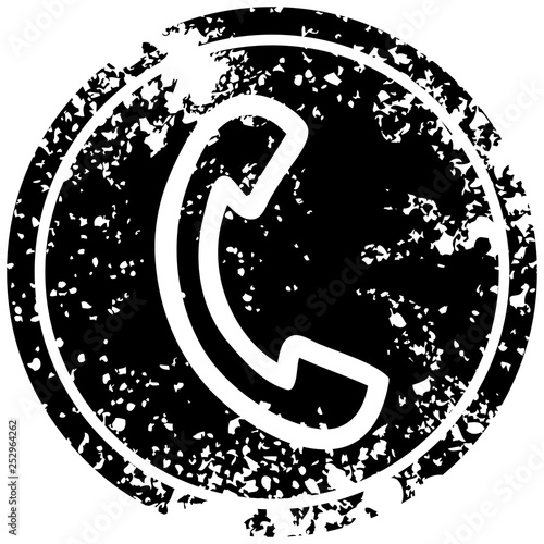 telephone handset distressed icon