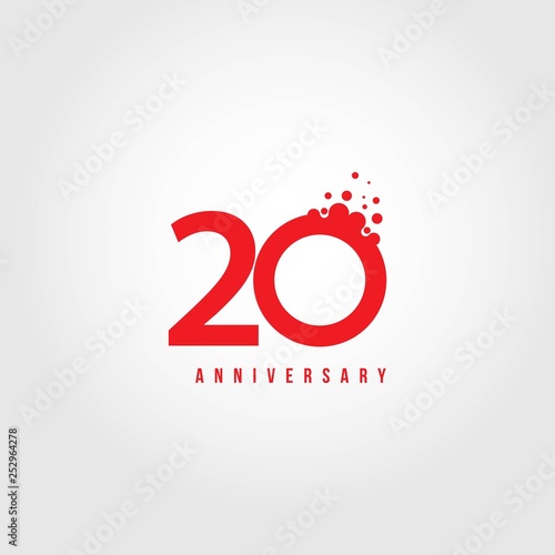 20 Year Anniversary Vector Template Design Illustration