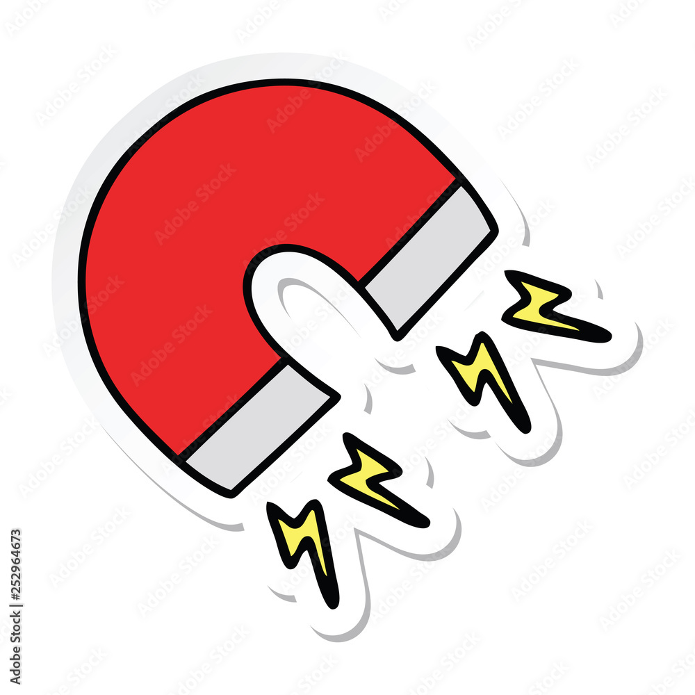 sticker of a cute cartoon magnet sticker of a cute cartoon magnet