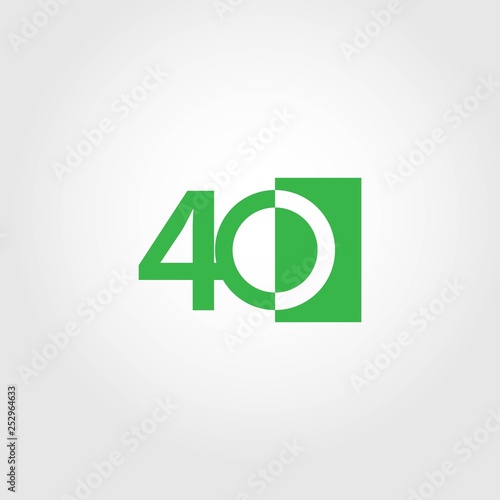 40 Year Anniversary Vector Template Design Illustration