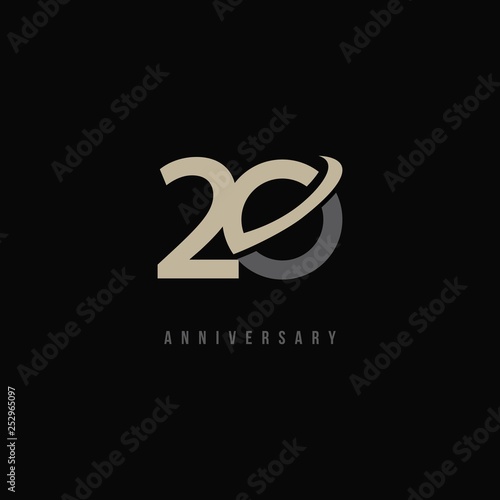 20 Year Anniversary Vector Template Design Illustration © Tobrono