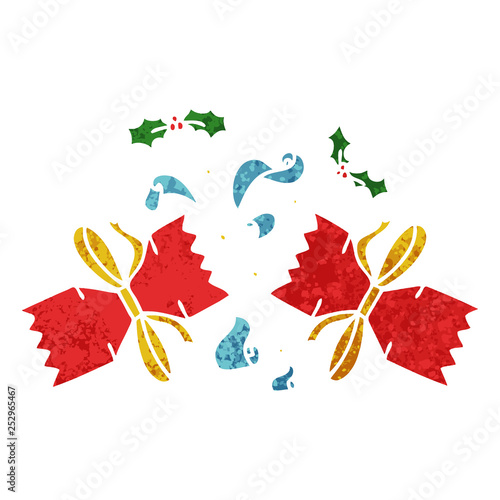 quirky retro illustration style cartoon popped cracker