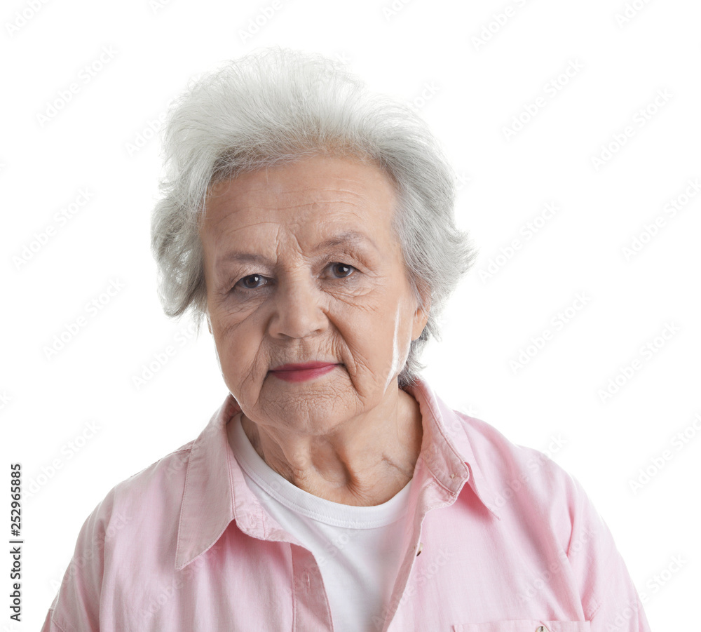 Portrait of mature woman isolated on white Portrait of mature woman isolated on white