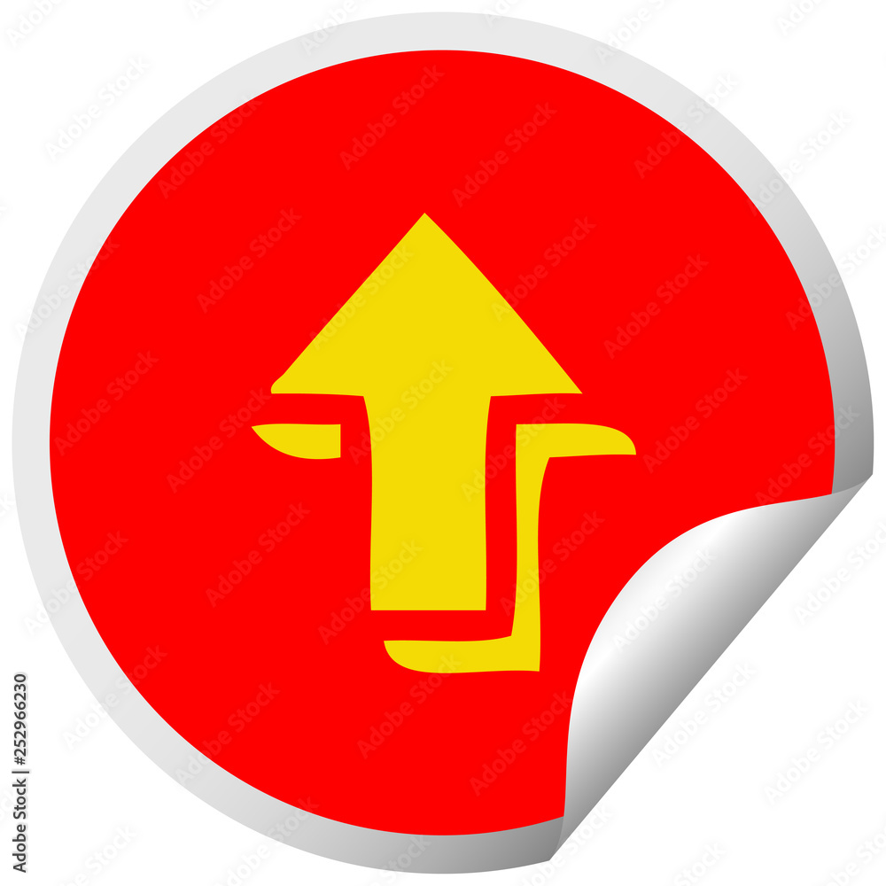 circular peeling sticker cartoon pointing arrow circular peeling sticker cartoon pointing arrow