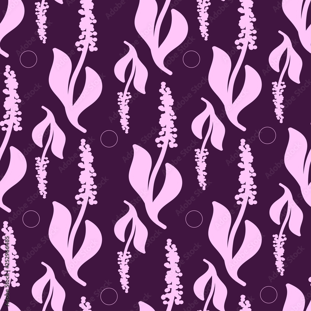 drawing of light colored lavender on a violet background seamless pattern vector drawing of light colored lavender on a violet background seamless pattern vector