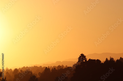 LA skyline at sunset