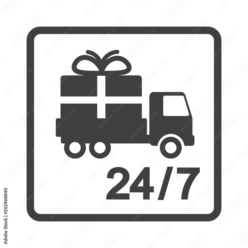Delivery Truck Transporting icon in square frame Delivery Truck Transporting icon in square frame