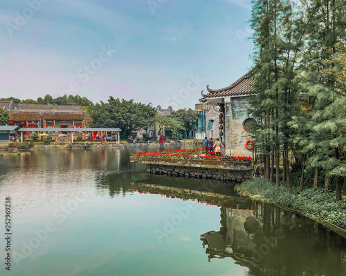 china culture bridge and water view
