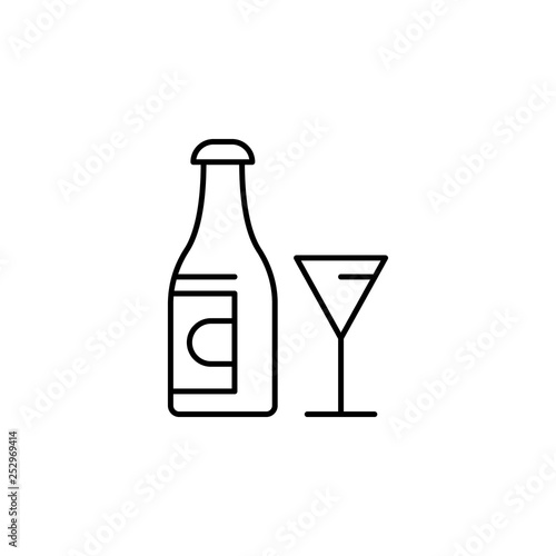 bootle, Easter, glass, wine icon. Element of easter day icon. Thin line icon for website design and development, app development. Premium icon
