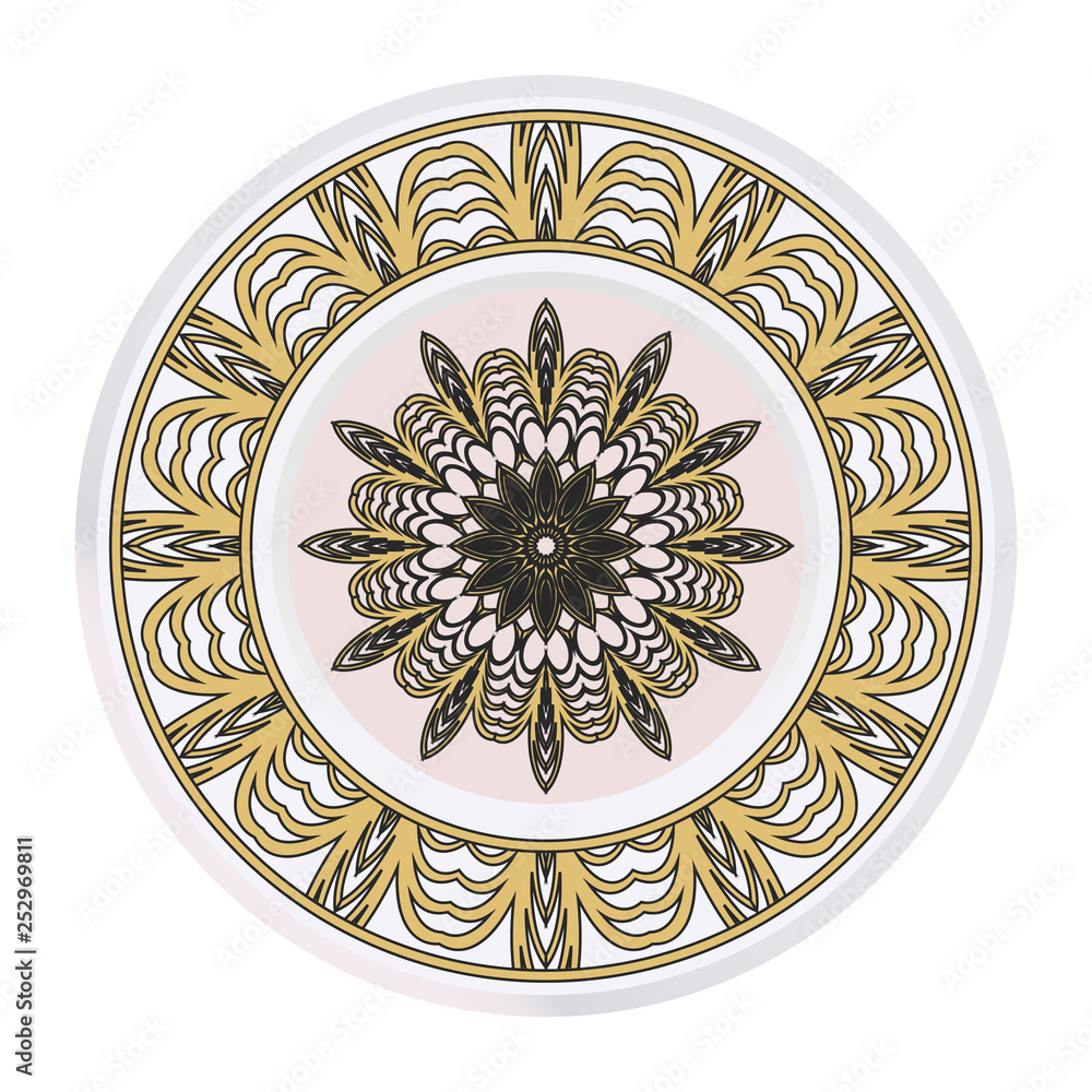 Ornamental Floral Pattern. Hand Draw Mandala. Decorative Elements. Vector Illustration. Anti-Stress Therapy Pattern. Oriental Pattern. Indian, Moroccan, Mystic, Ottoman Motifs