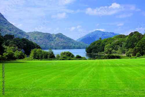 View of Lough Leane from the Muckross House gardens in Killarney National Park, Ring of Kerry, Ireland