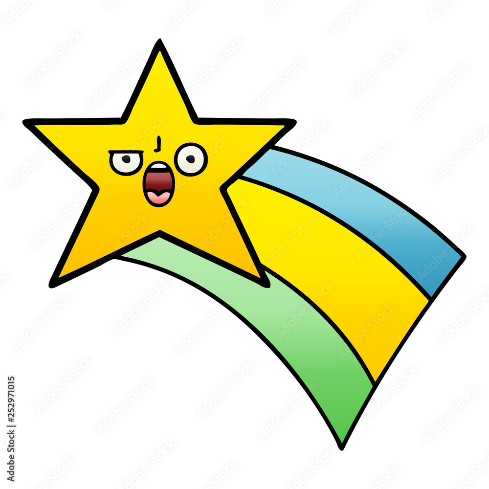 gradient shaded cartoon shooting rainbow star gradient shaded cartoon shooting rainbow star