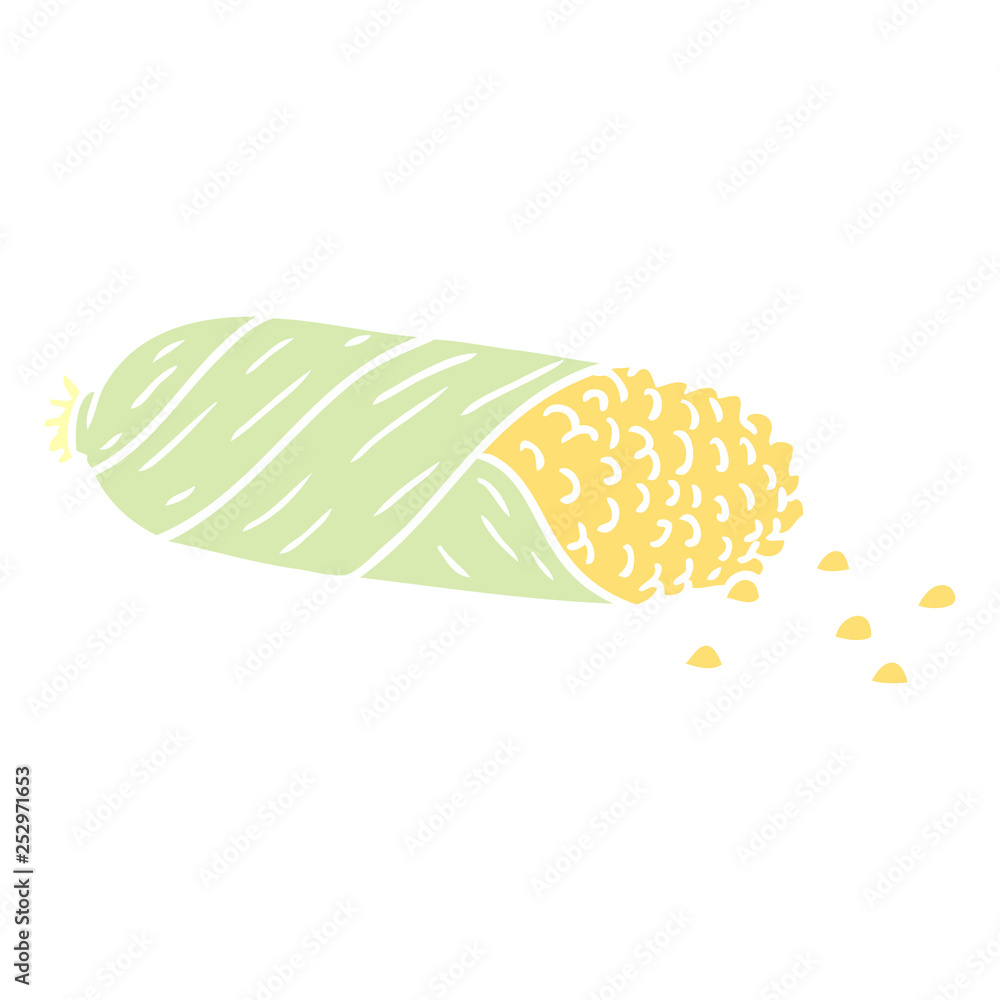 cartoon doodle of fresh corn on the cob cartoon doodle of fresh corn on the cob